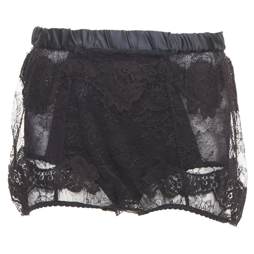 Dolce & Gabbana Black Lace Silk Bloomer Shorts